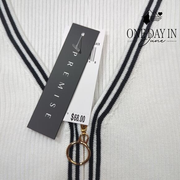 Premise Ribbed Long Sleeve Quarter Zip Sweater Size S - Picture 2 of 5